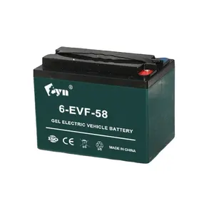 ג'ל Agm באיכות גבוהה 12v 58ah סוללת עופרת חומצה מניע חשמלי כיסא גלגלים תלת אופן קטנוע אופני סוללה