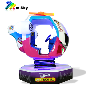 Manège pour enfants en fibre de verre, modèle CE Rotation Helicopter, avec jeu vidéo pousse-pièces et fonction de distribution de jetons, pour usage intérieur - Product Image 2
