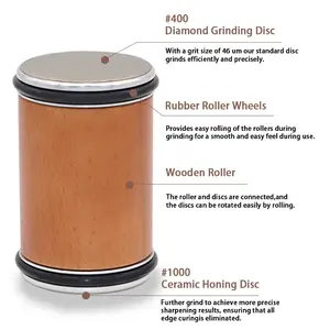 <span class=keywords><strong>Afilador</strong></span> de Cuchillos Giratorio de 5 Ángulos, Color Negro, 1215, 17, 20, 25 Grados, Soporte Magnético, Venta Directa de Fábrica, Color Madera - Product Image 5