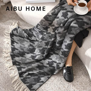 <span class=keywords><strong>Aibu</strong></span> ผ้าห่มคลุมเตียงขนแกะนิวซีแลนด์ผ้าห่มลายหมาสีเทาสำหรับ100% ใช้ในบ้านผ้าห่มขนแกะ140*200ซม. - Product Image 1