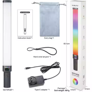 W270RGB Magnétique Rechargeable RVB Colorful Handheld LED Video Light Stick avec Baffle pour TikTok Yotube Photography Studio - Product Image 4