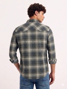 Camisa de Algodón a Cuadros Oxford para Hombre, Corte Slim Fit, Casual y Formal, Manga Larga, Calidad de Exportación, Proveedor Mayorista - Product Image 3