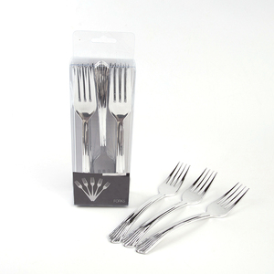 Ensemble de couverts à prix réduit en gros <span class=keywords><strong>Fourchette</strong></span> à salade jetable en <span class=keywords><strong>plastique</strong></span> <span class=keywords><strong>argent</strong></span>é - Product Image 1