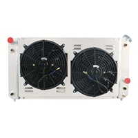 Radiateur 4 rangées + ventilateur de refroidissement compatible avec les pick-up Chevrolet S10 et GMC Blazer V8 V6 de 1996 à 2005