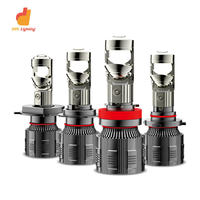 T8 Projecteur Lampe H4 Mini Led Projecteur Phare pour Voiture avec Led Mini T8 Lentille Haut et Bas Faisceau Ampoule H7 H11 6500K Personnalisé