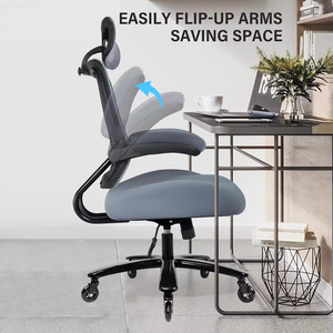 Heavy‑Duty Big and Tall Ergonomic Mesh <b>Office</b> <b>Chair</b> Wide <b>Cushion</b> Flip‑up Armrests Quiet Wheels - Product Image 1
