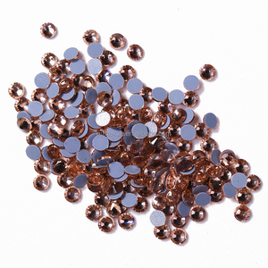 Zk Chất Lượng Cao Phẳng Trở Lại Sửa Chữa Thủy Tinh Rhinestone Tinh Thể Nhiệt Cố Định Rhinestone Apricot Màu Phẳng Trở Lại Ăn Mặc Cabochon Pha Lê - Product Image 3