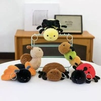 Porte-clés en peluche mignon (escargot, abeille, coccinelle), doux et rembourré, breloque de sac, cadeaux pour enfants, vente en gros, fabricant sur mesure