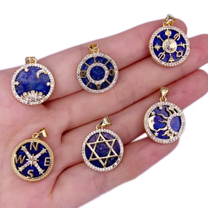 Colgante <span class=keywords><strong>de</strong></span> lazurita <span class=keywords><strong>de</strong></span> moda, joyería, brújula, amor, cielo estrellado, <span class=keywords><strong>amuleto</strong></span>, <span class=keywords><strong>estrella</strong></span> <span class=keywords><strong>de</strong></span> <span class=keywords><strong>David</strong></span>, collar <span class=keywords><strong>de</strong></span> circón, colgante, accesorios, joyería - Product Image 1