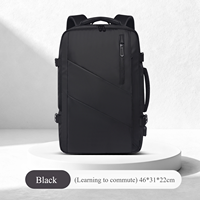 Sac à dos antivol extensible de 17 pouces, imperméable, avec fermeture éclair, port USB, ceinture à coussin d'air, 20-39L, pour ordinateur portable et téléphone portable, doublure en polyester