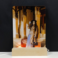Ébauches de sublimation pour bricolage, panneau photo acrylique à base de bois avec cadre photo à base de sublimation à led