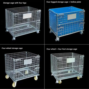 Cage de stockage pliable <span class=keywords><strong>mobile</strong></span> portable stockage soudé et coupé galvanisé durable transport facile et économie d'espace - Product Image 6