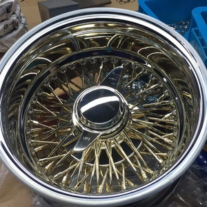 Cerchi in Acciaio Classici Vintage Cromati da 18 Pollici 18x8 con 100-150 Raggi, Nuovi Spinner a 2 Barre con Sgancio Rapido per <span class=keywords><strong>Auto</strong></span>, Garanzia 5 Anni - Product Image 5