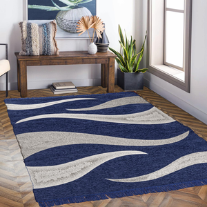 Tapis en chenille géométrique de designer 5x7 pieds pour le sol dans le salon, la chambre et le hall Style de la maison Taille 150x210 cm - Product Image 4