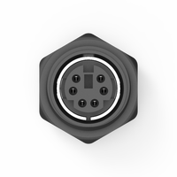 12V Mini-DIN 6-PIN Buchse DIP-Steckverbinder mit Rückverschluss aus Messing, Hohe Leitfähigkeit, Nian-Yeong MD-06F2-10-11 2A für Industrielle Anwendungen