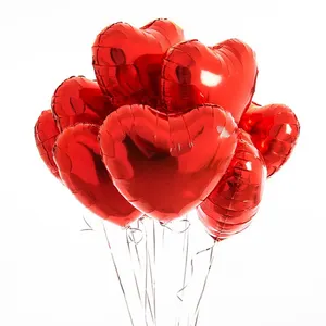 Boda Día de San Valentín Fiesta de cumpleaños Globos 10 piezas 18 pulgadas Oro Rosa Rojo Rosa Amor Helio Foil Corazón Globos