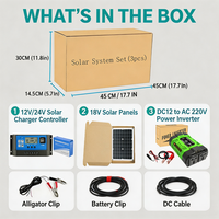 Inversor de 600W y Controlador de 30A con Paneles Solares de 20W, Estación de Energía Portátil para Acampar al Aire Libre, Kit de Generador Solar