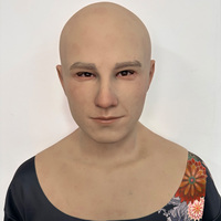 Masque en silicone réaliste pour homme, tête entière, avec cheveux, pour bal masqué, cosplay, travesti