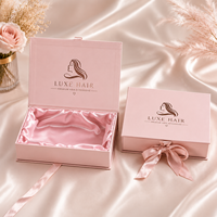 Boîte à perruque de luxe personnalisée rose, emballage pour extensions de cheveux, boîte cadeau pour cheveux, fabricant d'emballages en papier magnétique haut de gamme