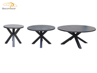 Ensemble de mobilier de jardin table de salle à manger ronde en aluminium table ovale de salle à manger d'extérieur extensible noire avec rallonge