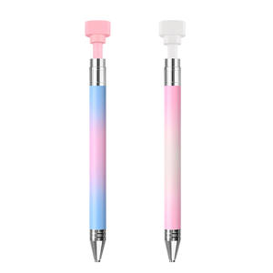 Stylo à <span class=keywords><strong>cire</strong></span> de luxe Macaron dégradé diamant, rechargeable, pointe rotative, outils professionnels pour le nail art et les strass, métal serti - Product Image 3