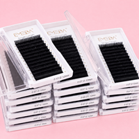 Extensions de cils individuels EMEDA noir mat en vison, fournitures pour extensions de cils volume en cachemire, plateaux de cils en velours et soie en gros