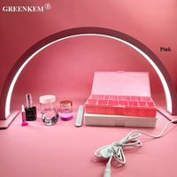 Lampe à LED pour ongles Full Diamond 30 pouces, lampes de table, éclairage de salon de beauté, lampes à anneau arqué de bureau, lampe demi-lune pour manucure