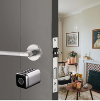 Serrure de cylindre intelligente en alliage d'aluminium, étanche, compatible avec l'application Tuya, avec empreintes digitales, cartes et mot de passe, pour porte en bois