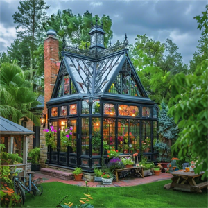 Serre en verre de style victorien écologique, design moderne et luxueux avec des caractéristiques durables pour le jardin, structure en métal - Product Image 4