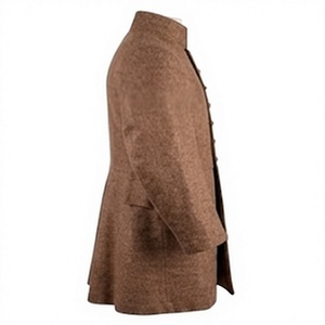 Brown Civil Style Dress Coat Men Union Era Frock Jacket <b>Woolen</b> Long Outerwear Historical Costume - Product Image 2