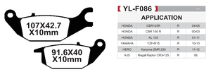 Plaquettes de frein arrière en céramique Brakar pour Honda CBR125R CBR150R XL125 Yamaha YZF R15 Hero Karizma ZMR AJS Regal Raptor CR3 125 FA343 - Product Image 6