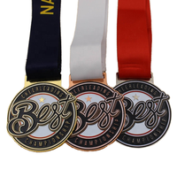 Medalla de Campeonato de Porristas Personalizada de Alta Calidad, Medalla 3D de Aleación de Zinc con Esmalte, Chapada en Oro y Plata, con Cinta de Satén