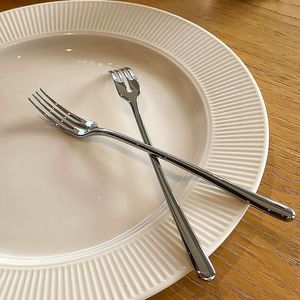 Stainless Steel Fruit Fork Round Perforated Design Party Dessert Serving Utensil - Product Image 3