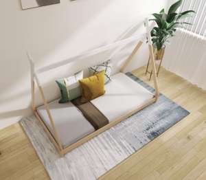 <span class=keywords><strong>Lit</strong></span> <span class=keywords><strong>tipi</strong></span> en bois moderne, taille double, <span class=keywords><strong>lit</strong></span> <span class=keywords><strong>au</strong></span> <span class=keywords><strong>sol</strong></span> pour enfants, Montessori, bois de pin massif, meubles de chambre durables pour garçons, filles, adolescents - Product Image 5