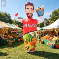 Mannequin gonflable géant de 2m (8ft) avec bras ondulant, pour publicité routière, idéal pour les ouvertures de magasins de fruits et d'épicerie, ou comme accessoire de décoration.