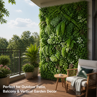 Panneau mural végétal artificiel multi-types Milan Eucalyptus, tapis de gazon vert en plastique pour décoration murale de fond de projet commercial intérieur