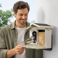 Mangeoire à oiseaux intelligente professionnelle avec caméra HD 4K, alimentation solaire sans fil, identifiant les espèces, détection automatique de la nourriture