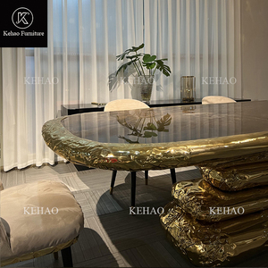 Juego <span class=keywords><strong>de</strong></span> muebles <span class=keywords><strong>de</strong></span> mesa <span class=keywords><strong>de</strong></span> comedor <span class=keywords><strong>de</strong></span> lujo moderno, mesa <span class=keywords><strong>de</strong></span> comedor <span class=keywords><strong>de</strong></span> <span class=keywords><strong>Stonehenge</strong></span> con 10 sillas, mesa <span class=keywords><strong>de</strong></span> comedor <span class=keywords><strong>de</strong></span> latón <span class=keywords><strong>de</strong></span> diseño exclusivo con tapa <span class=keywords><strong>de</strong></span> mármol - Product Image 2