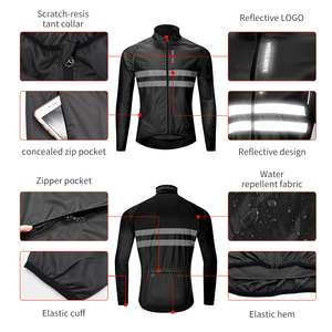 WOSAWE personalizado hombres <span class=keywords><strong>ciclismo</strong></span> chaqueta reflectante a prueba de viento venta al por mayor ligero bicicleta de carretera <span class=keywords><strong>cortavientos</strong></span> - Product Image 6