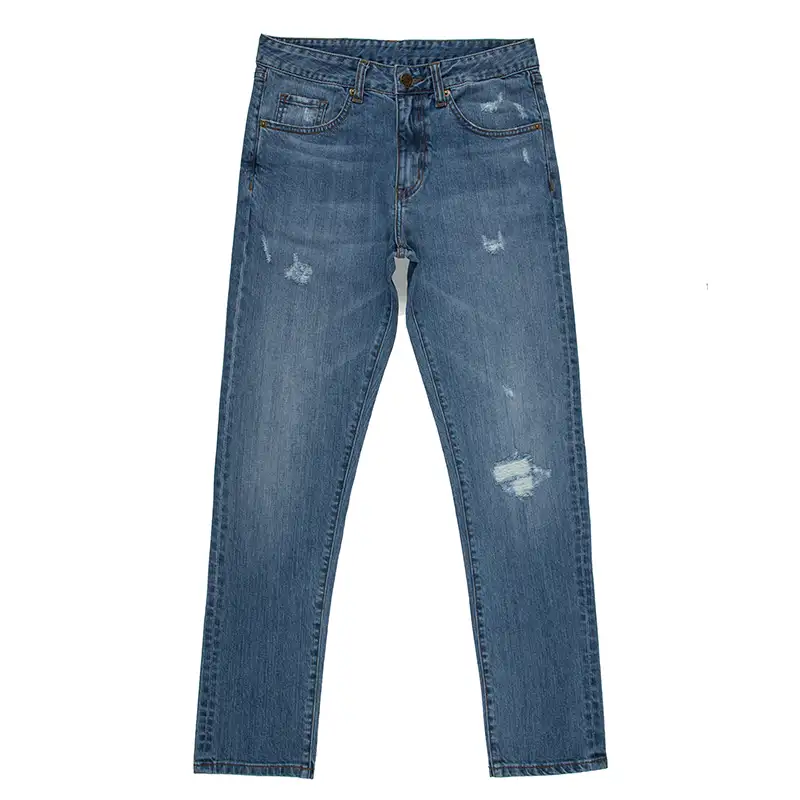 Mannen Broek Jeans Ontwerp Groothandel Schade Gat Ripped Denim Jeans Innovatieve Ontwerp Geborsteld Raw Denim Broek 2020 Stijl
