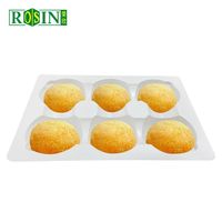 Plateau à chocolat PS Mochi personnalisé, 6 trous, conteneur de stockage de pâtisserie, plateaux d'insertion à clapet, boîte à Dessert en plastique transparent