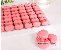 Décoration de gâteau colorée pour grossistes : Macarons comestibles en forme de fleur, rouge, rose, multicolores
