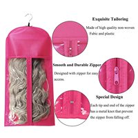 Extension de cheveux portables longs sacs de perruque de stockage avec cintre anti-poussière avec fermeture à glissière pour plusieurs perruques