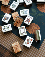 Juego de Fichas de Mahjong Americanas de Madera de Ciprés de 4 Capas con Grabado Acrílico Personalizado al por Mayor, OEM