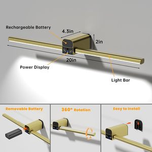 Detachable Rechargeable Battery LED Wall <b>Light</b>, Wireless Adjustable Picture Lamp <b>with</b> <b>Timer</b> Remote for Artwork & Gallery Display - Product Image 2
