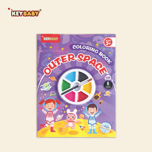 KEYBABY Kit de Pintura de Acuarelas <span class=keywords><strong>para</strong></span> Niños al por Mayor, 6 Temas, Libro <span class=keywords><strong>para</strong></span> <span class=keywords><strong>Colorear</strong></span>, Paleta de Pintura, Pincel, Papel Revestido, Encuadernación Perfecta, Suave - Product Image 1