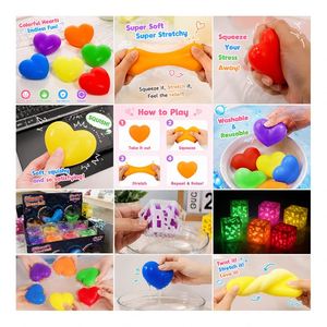 Juguete Antiestrés de Corazón Luminoso en Cubo, Material PU, Bola Elástica Suave, con Luces Intermitentes, para Aliviar la Ansiedad, Recuerdo de Fiesta, Set para Niños - Product Image 4