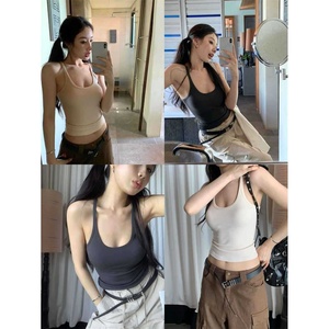 Femmes été sans <span class=keywords><strong>manches</strong></span> Slim Sexy Camisole <span class=keywords><strong>gilet</strong></span> épicé fille nouveau Pure Desire Style tricoté Base chemise avec <span class=keywords><strong>manches</strong></span> de réservoir - Product Image 2