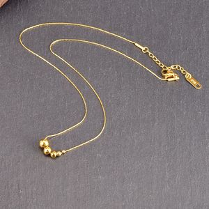 High-Grade Stainless Steel <strong>Gold</strong> <strong>Ball</strong> Beads Necklace for Women New Luxury Clavicle <strong>Chain</strong> with Pendant Trendy Style for Gifts - Product Image 6