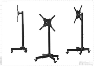 Piano Mobile <span class=keywords><strong>TV</strong></span> Stand per 14 "-42" pollici schermo condividere l'uso con ruote carrello <span class=keywords><strong>TV</strong></span> e Trolley Stand uso commerciale - Product Image 5